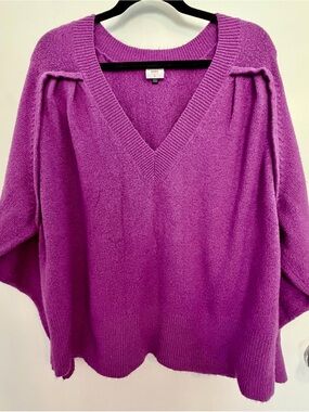 Caslon Bright Violet V-Neck Sweater